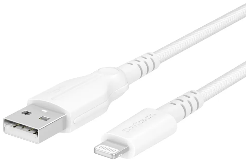 Lightningケーブル/USB Type-A to Lightning/MFi認証/超タフ/断線に強い/アラミド繊維/データ転送/2.4A/1m/100cm/ホワイト