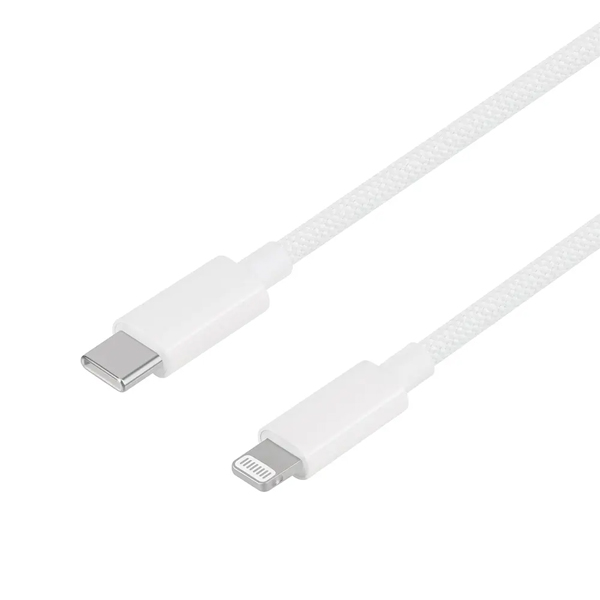 Lightningケーブル/USB Type-C to Lightning/PD60W/MFi認証/ブレイデッドケーブル/絡みにくい/高速充電/データ転送/0.7m/70cm/ホワイト