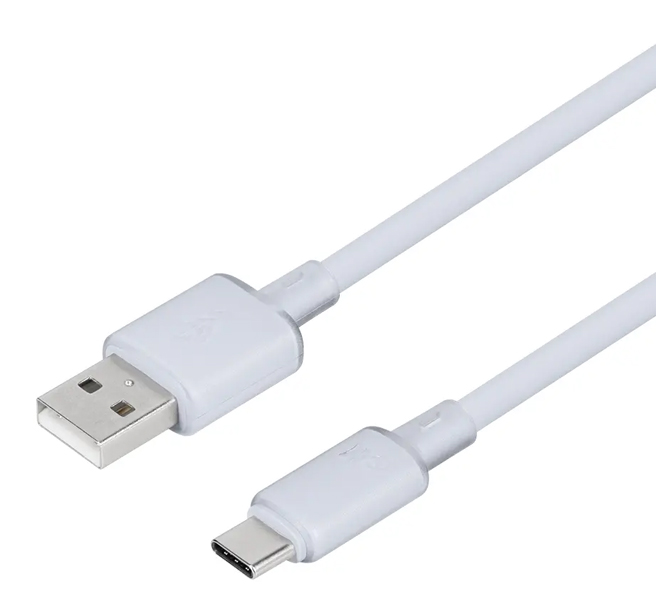 スマートフォン用USBケーブル/A-C/（Aオス-Cオス）/データ転送/シースルー素材/シリコンケーブル/急速充電/3A/1.2m/120cm/ベイビーブルー