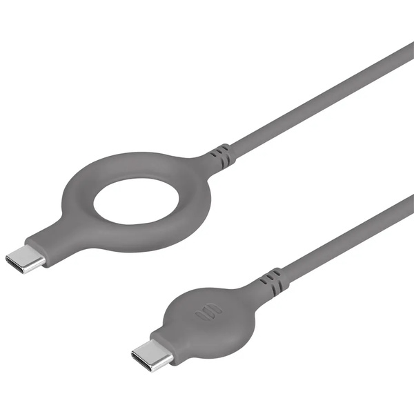 スマホ・タブレット用USBケーブル/USB2.0規格準拠/USB（C-C）/PD60W/Softシリーズ/シリコンケーブル/リングケーブル/データ転送/1.2m/120cm/チャコール