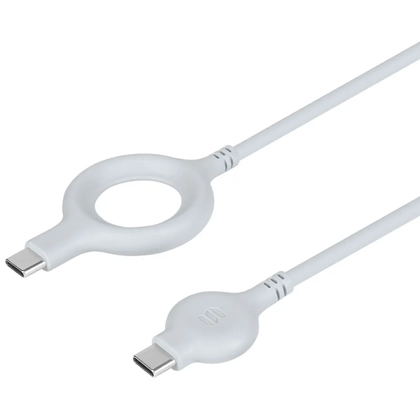 スマホ・タブレット用USBケーブル/USB2.0規格準拠/USB（C-C）/PD60W/Softシリーズ/シリコンケーブル/リングケーブル/データ転送/1.2m/120cm/ブルーグレー