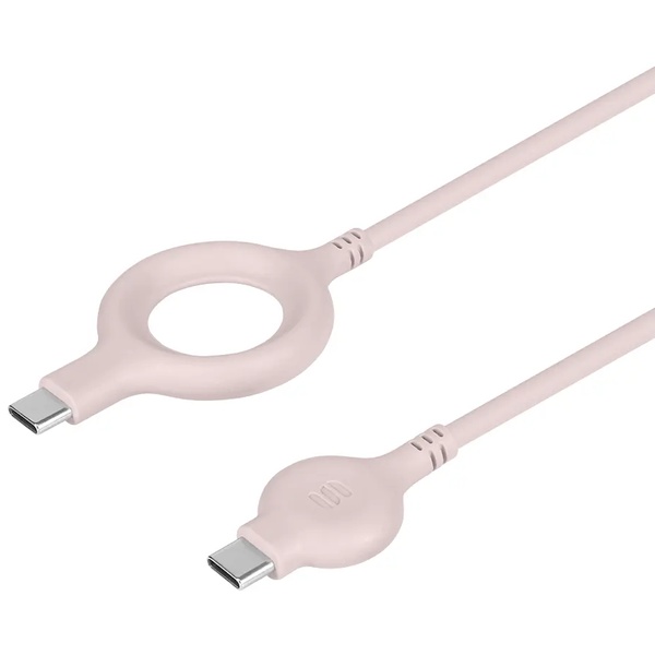 スマホ・タブレット用USBケーブル/USB2.0規格準拠/USB（C-C）/PD60W/Softシリーズ/シリコンケーブル/リングケーブル/データ転送/1.2m/120cm/ピンクベージュ