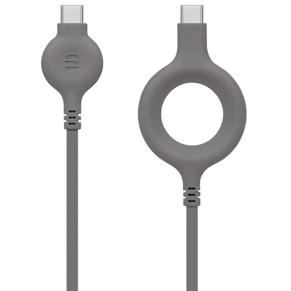 スマホ・タブレット用USBケーブル/USB2.0規格準拠/USB（C-C）/PD60W/Softシリーズ/シリコンケーブル/リングケーブル/データ転送/2m/200cm/チャコール