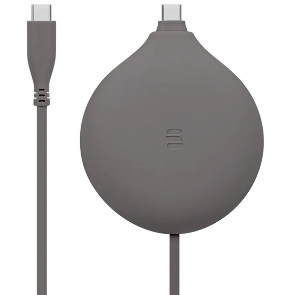 スマホ・タブレット用USBケーブル/USB2.0規格準拠/USB（C-C）/PD60W/Softシリーズ/シリコンケーブル/シリコンケース付/データ転送/1.2m/120cm/チャコール