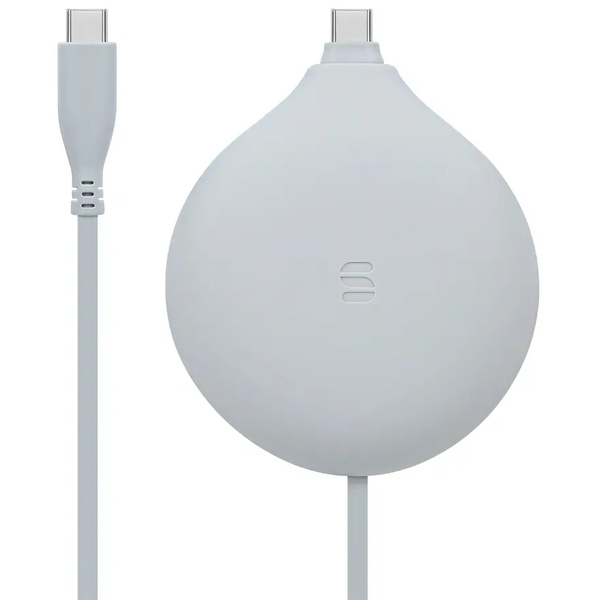 スマホ・タブレット用USBケーブル/USB2.0規格準拠/USB（C-C）/PD60W/Softシリーズ/シリコンケーブル/シリコンケース付/データ転送/1.2m/120cm/ブルーグレー