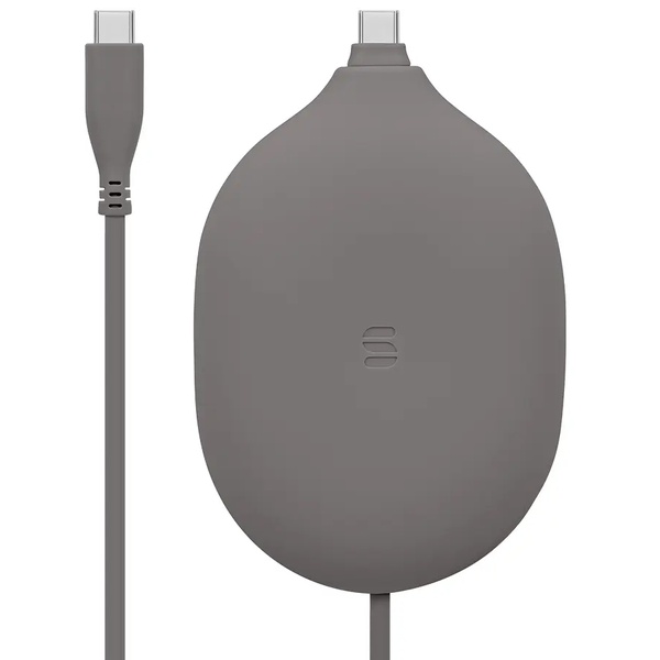 スマホ・タブレット用USBケーブル/USB2.0規格準拠/USB（C-C）/PD60W/Softシリーズ/シリコンケーブル/シリコンケース付/データ転送/2m/200cm/チャコール