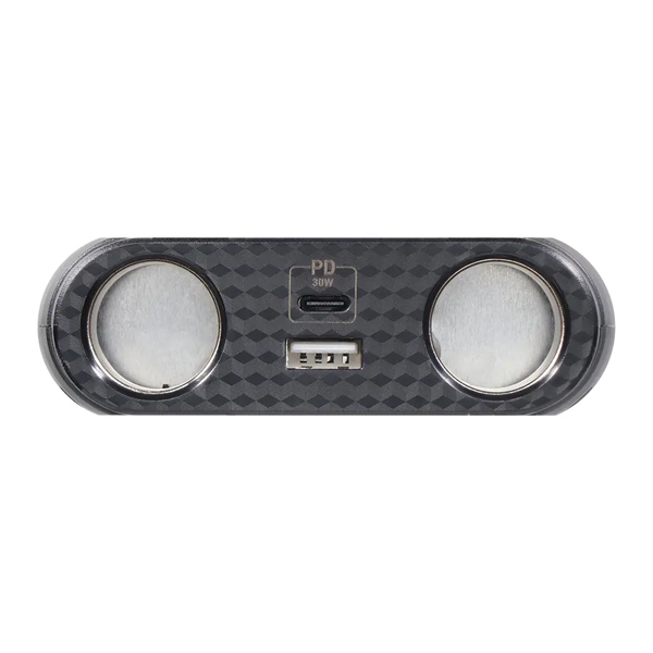 カーチャージャー/シガーソケット充電器/USB車載充電器/PD30W/Type-C×1/Type-A×1/ソケット×2/12V/24V/ケーブル型/ブラック