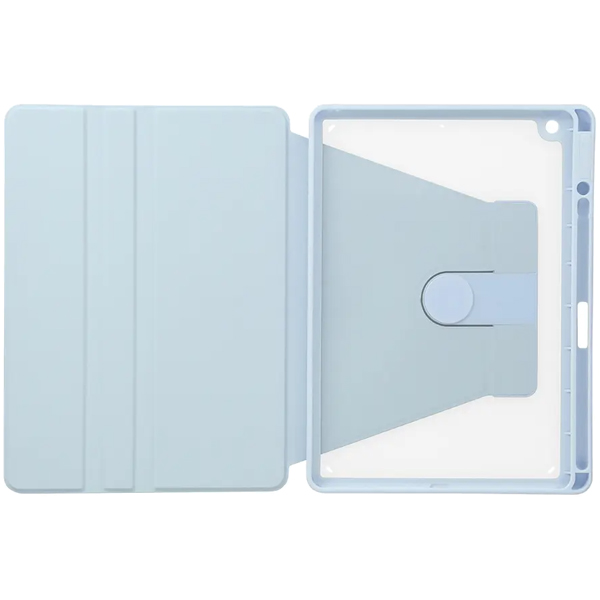 タブレットケース/iPadケース/iPad 10.2インチ対応/360度回転可能/角度2段階調整可能/Apple Pencil収納可能/パウダーブルー