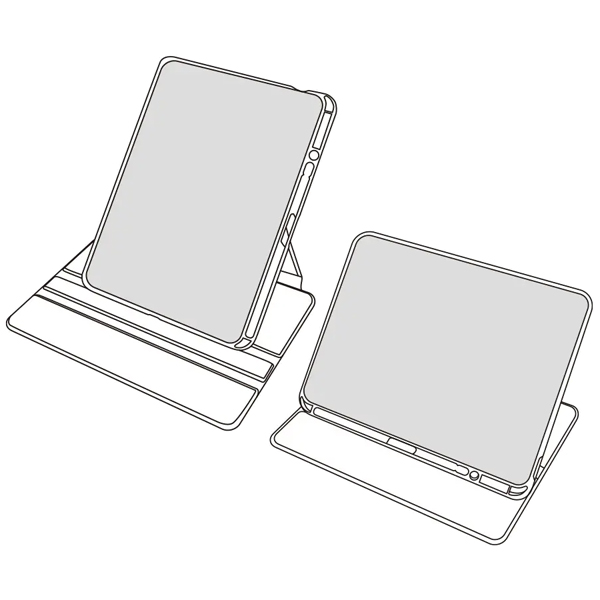 タブレットケース/iPadケース/iPad 10.2インチ対応/360度回転可能/角度2段階調整可能/Apple Pencil収納可能/パウダーブルー