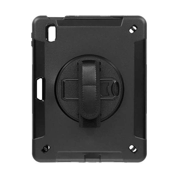 タブレットケース/耐衝撃ケース/タッチペンホルダー付き/iPadケース/iPad 10.9インチ(第10世代)対応/360度回転/ショルダーストラップ付き/ハンドストラップ付き/ブラック