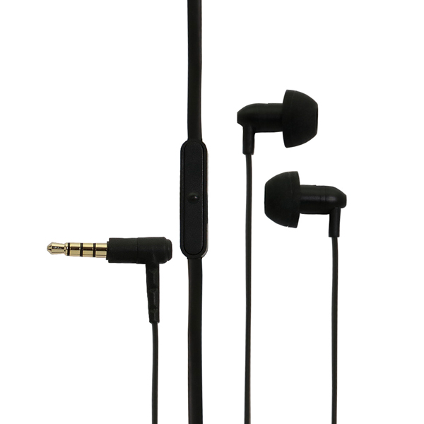 ステレオイヤホン/インナーイヤー/カナル/ハンズフリー通話/リモコン＆マイク付き/1.1m/ブラック