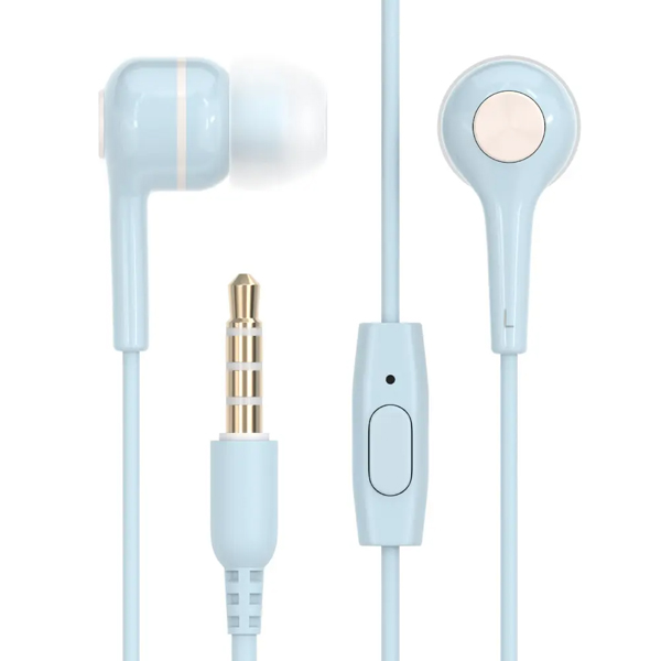 ステレオイヤホン/インナーイヤー/カナル/EPMC04シリーズ/ハンズフリー通話/リモコン＆マイク付き/1.2m/パウダーブルー