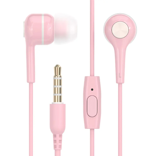 ステレオイヤホン/インナーイヤー/カナル/EPMC04シリーズ/ハンズフリー通話/リモコン＆マイク付き/1.2m/シェルピンク