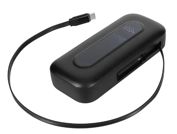 モバイルバッテリー/LPB10021CRシリーズ/10000mAh/PD20W対応/ケーブル内蔵/タブレット、スマートフォン、Wi-Fiルーター、加熱式たばこ、その他USB充電機器/ブラック