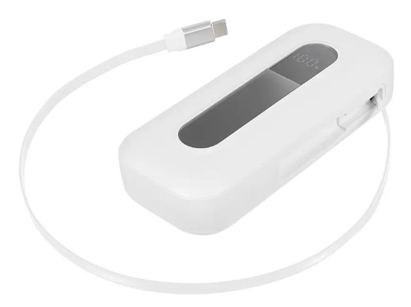 モバイルバッテリー/LPB10021CRシリーズ/10000mAh/PD20W対応/ケーブル内蔵/タブレット、スマートフォン、Wi-Fiルーター、加熱式たばこ、その他USB充電機器/ホワイト