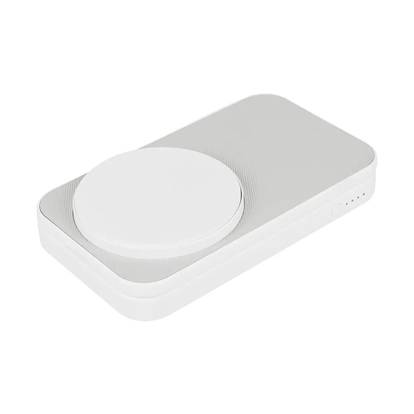 モバイルバッテリー/5000mAh/マグネット式/ワイヤレス充電/スタンド/iPhone、スマートフォン、ポータブルゲーム機、Bluetoothスピーカー各種対応/PD対応/防災/グレー