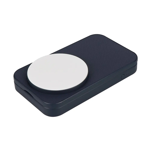 モバイルバッテリー/5000mAh/マグネット式/ワイヤレス充電/スタンド/iPhone、スマートフォン、ポータブルゲーム機、Bluetoothスピーカー各種対応/PD対応/防災/ネイビー