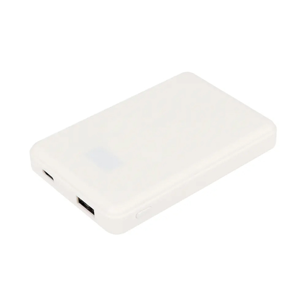 モバイルバッテリー/5000mAh/デジタル表示/準個体電池/燃えにくい/PD20W/タブレット、スマートフォン、Wi-Fiルーター、加熱式たばこ、その他USB充電各種対応/防災/ホワイト