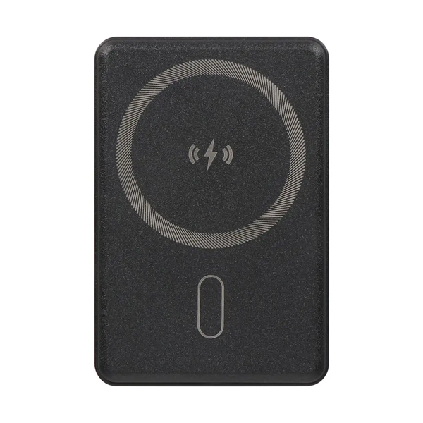 モバイルバッテリー/5000mAh/マグネット式/ワイヤレス充電/準個体電池/iPhone、スマートフォン、ポータブルゲーム機、Bluetoothスピーカー各種対応/PD対応/防災/ブラック