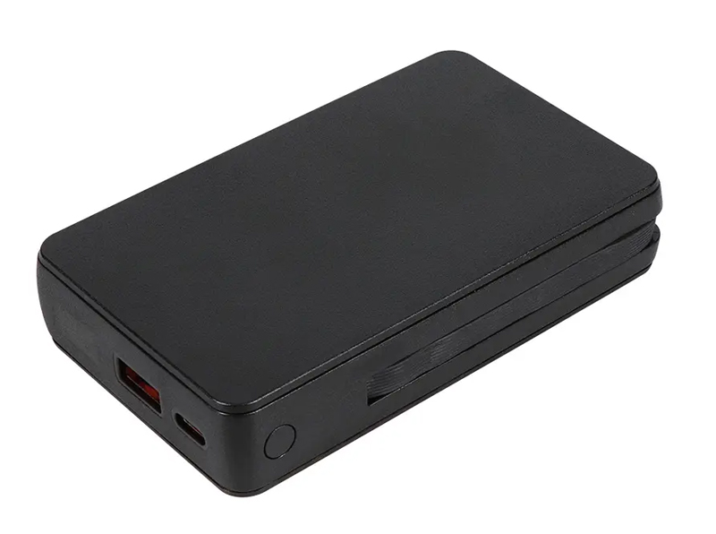 ACモバイルバッテリー/準固体電池/5000mAh/PD45W/ケーブル一体型/PD対応のノートPC、スマートフォン、Wi-Fiルーター、加熱式たばこ、その他充電機器/PSE適合商品/ブラック