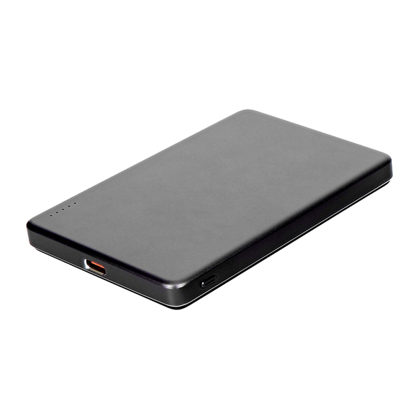 モバイルバッテリー/5000mAh/マグネット式/ワイヤレス充電/iPhone、スマートフォン、ポータブルゲーム機、Bluetoothスピーカー各種対応/PD対応/薄い/防災/ブラック