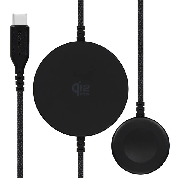 Qi規格対応ワイヤレス充電器/マグネット/ケーブル一体型/USB Type-Cケーブル/Qi2認証取得/Apple Watch用/5W/7.5W/10W/15W/25W/1.5m/150cm/ブラック