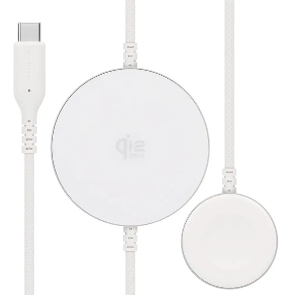 Qi規格対応ワイヤレス充電器/マグネット/ケーブル一体型/USB Type-Cケーブル/Qi2認証取得/Apple Watch用/5W/7.5W/10W/15W/25W/1.5m/150cm/ホワイト
