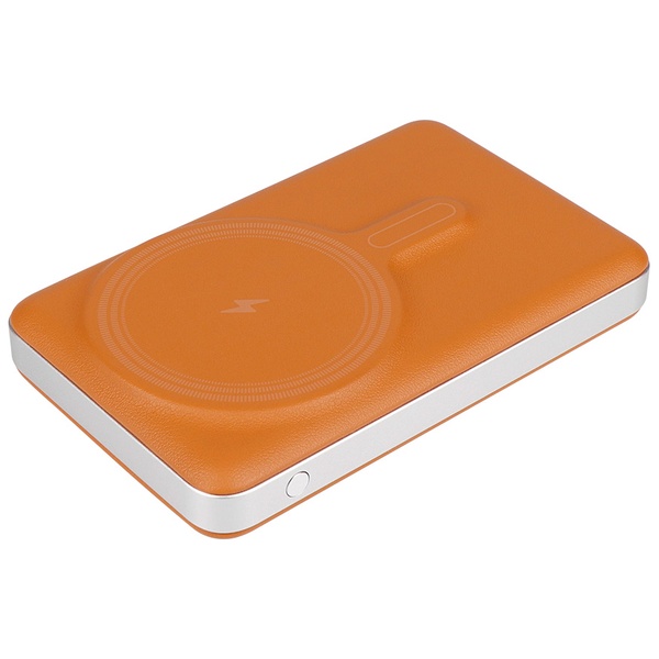 あんしんモニター付 準固体ワイヤレスモバイルバッテリー 10000mAh レザータイプ キャラメルブラウン