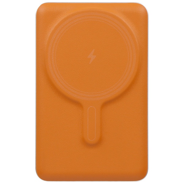 あんしんモニター付 準固体ワイヤレスモバイルバッテリー 10000mAh レザータイプ キャラメルブラウン