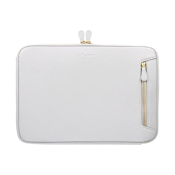ノートPCケース/2WAY/バッグ/13～14インチ対応/Mignonne/ダブルファスナー/耐衝撃/シュリンクレザー/ポケットあり/ダルブルー