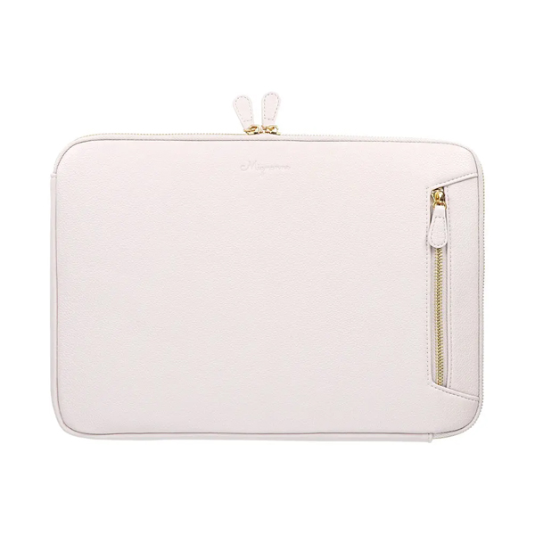 ノートPCケース/2WAY/バッグ/13～14インチ対応/Mignonne/ダブルファスナー/耐衝撃/シュリンクレザー/ポケットあり/ラベンダー