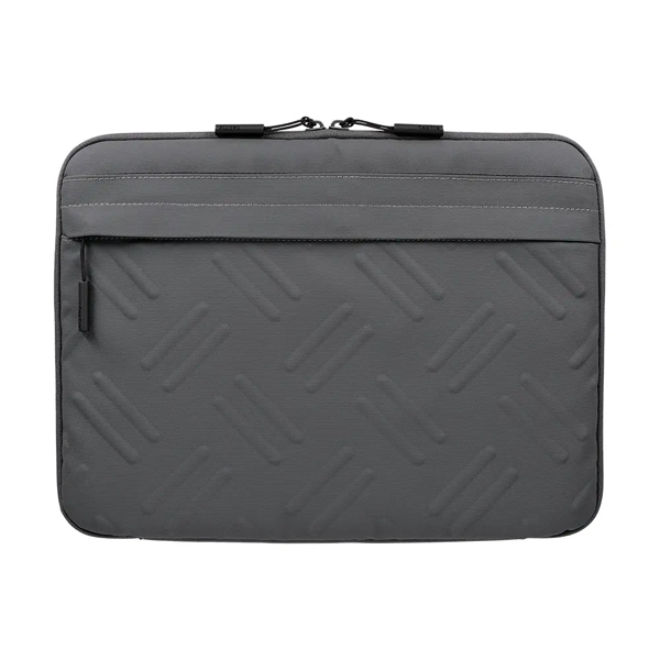 ノートPCケース/2WAY/バッグ/13～14インチ対応/TACTIX/ダブルファスナー/耐衝撃/縞鋼板柄/ポケットあり/グレー