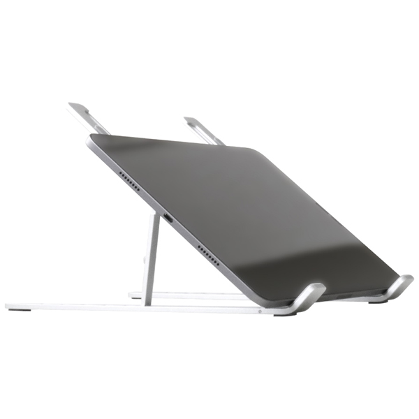 ノートPCスタンド/タブレットスタンド/PCSTD03シリーズ/アルミニウム/6段階調整/折りたたみコンパクト/シルバー