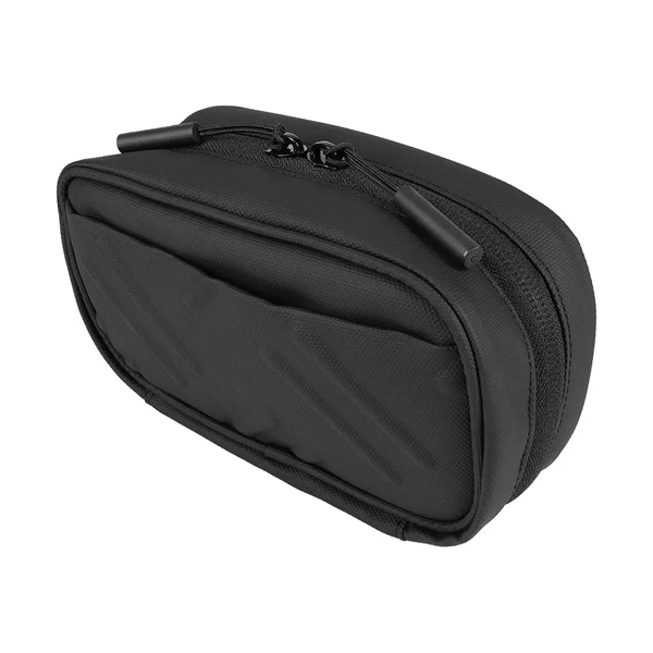 ガジェットポーチ/パノラマオープン/大容量/ダブルファスナー/TACTIX/縞鋼板柄/ブラック