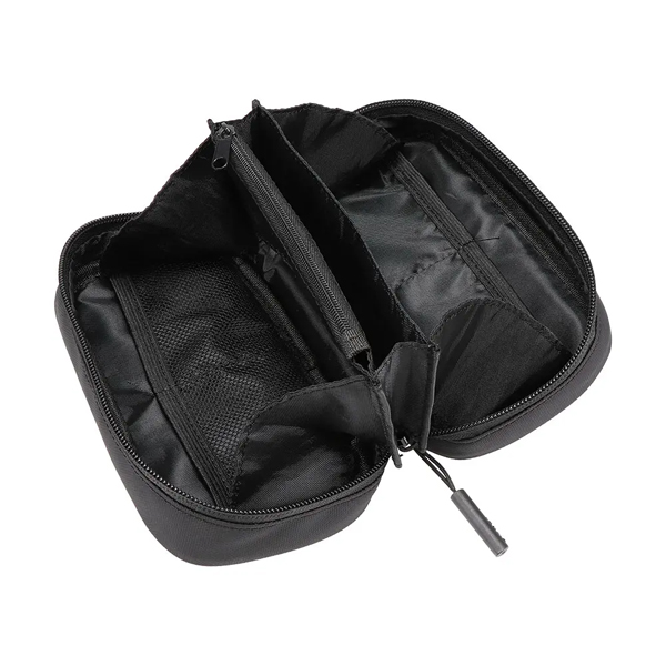 ガジェットポーチ/パノラマオープン/大容量/ダブルファスナー/TACTIX/縞鋼板柄/ブラック