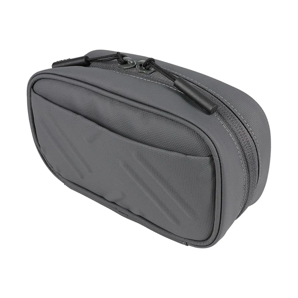 ガジェットポーチ/パノラマオープン/大容量/ダブルファスナー/TACTIX/縞鋼板柄/グレー