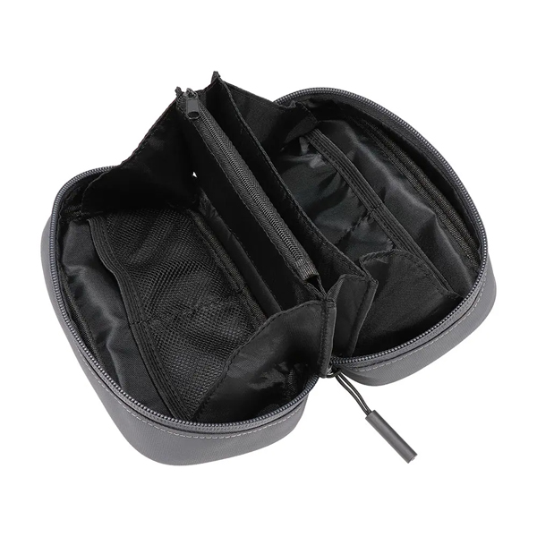 ガジェットポーチ/パノラマオープン/大容量/ダブルファスナー/TACTIX/縞鋼板柄/グレー