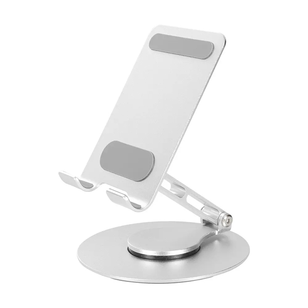スマートフォンスタンド/スマホスタンド/タブレットスタンド/STD14シリーズ/アルミニウム/台座360度回転/折りたたみコンパクト/角度調整可能/シルバー