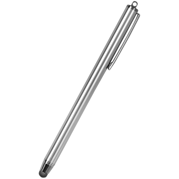 スマートフォン・タブレット用タッチペン/TPSE05シリーズ/導電繊維タッチペン/導電繊維のペン先/クリップ付き/シルバー