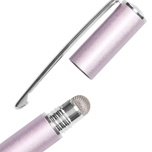 スマートフォン・タブレット用タッチペン/TPSE10シリーズ/2way/導電繊維/クリアディスク/替え芯付き/パウダーブルー