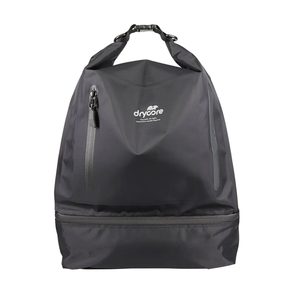 防水ドライバッグ/手さげ/肩掛け/ナップザック/アウトドア/撥水素材使用/防水性能/3WAY/IPX4/15L/2ルーム/ブラック