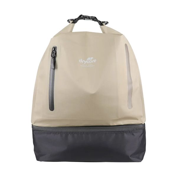 防水ドライバッグ/手さげ/肩掛け/ナップザック/アウトドア/撥水素材使用/防水性能/3WAY/IPX4/15L/2ルーム/カーキ