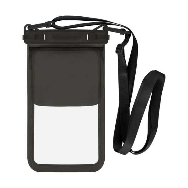 防水ケース/ポケット付き/カード入れ/IPX8/ストラップ付/2WAY/ミスティブラック