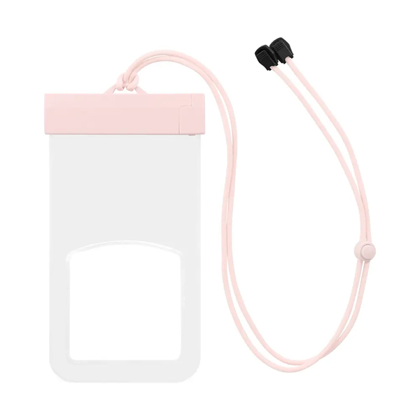 防水ケース/スライド開閉/ニュアンスカラー/IPX8/ストラップ付/2WAY/サンセットピンク