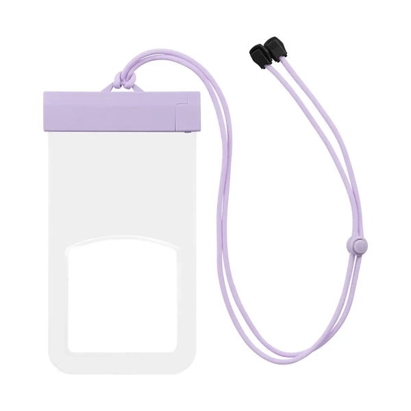 防水ケース/スライド開閉/ニュアンスカラー/IPX8/ストラップ付/2WAY/バイオレットフィズ