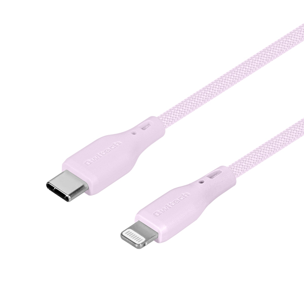 Lightningケーブル/USB Type-C to Lightning/PD60W/MFi認証/やわらか/断線に強い/シリコンケーブル/シリコンメッシュケーブル/データ転送/1.5m/150cm/ライラックパープル