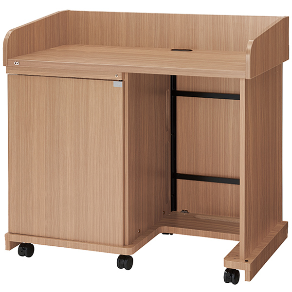 AVキャビネット/レクチャー卓/EIA16U/スタンダード天板/足入れタイプ/60φキャスター/ウッド/木扉