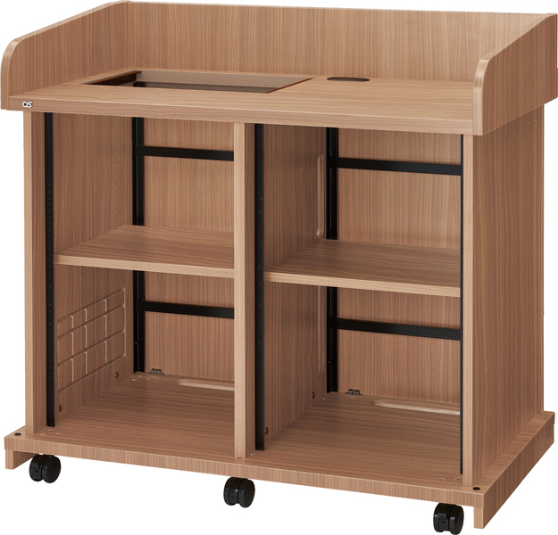 AVキャビネット/レクチャー卓/EIA32U/開口天板/足入れタイプ/60φキャスター/ウッド/扉なし