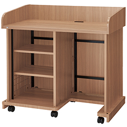 AVキャビネット完成品/レクチャー卓/EIA16U/スタンダード天板/足入れタイプ/60φキャスター/ウッド/扉なし
