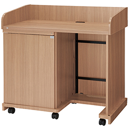 AVキャビネット完成品/レクチャー卓/EIA16U/スタンダード天板/足入れタイプ/60φキャスター/ウッド/木扉